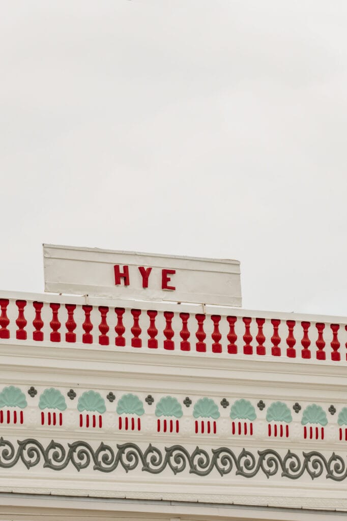The Hye sign above the painted cornice on the front of the 1904 post office building