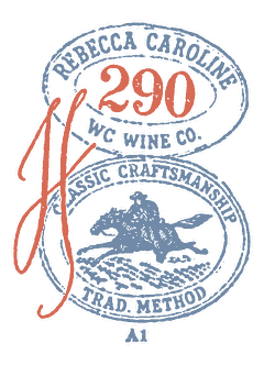 Rebecca Caroline 290 — WC Wine Co., Classic Craftsmanship, Traditional Method — Pony Express rider stamp